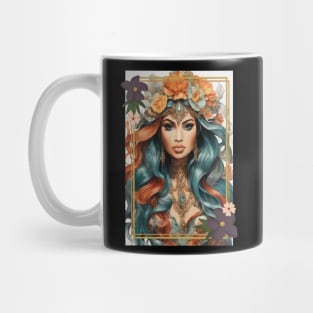 Flowered Beautiful Mermaid inside a Phone case. Mug